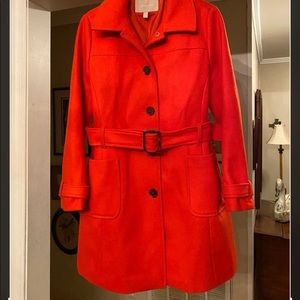 Banana Republic 100% wool long pea coat with belt